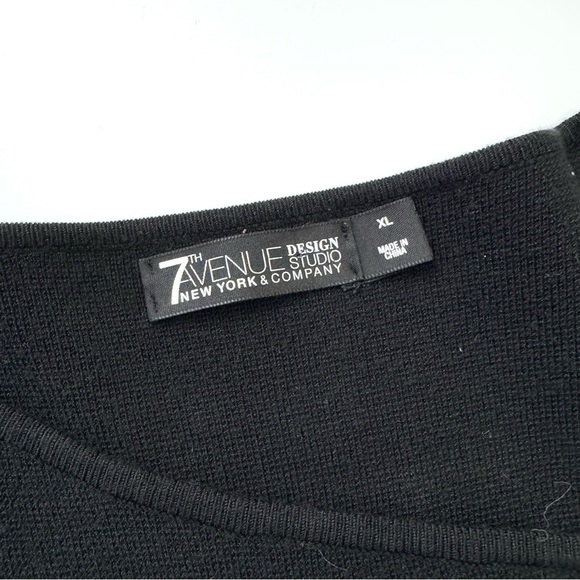 7th Avenue Design Studio Women's XL Black Asymmetrical Zip Sweater Jacket Career - Picture 7 of 12